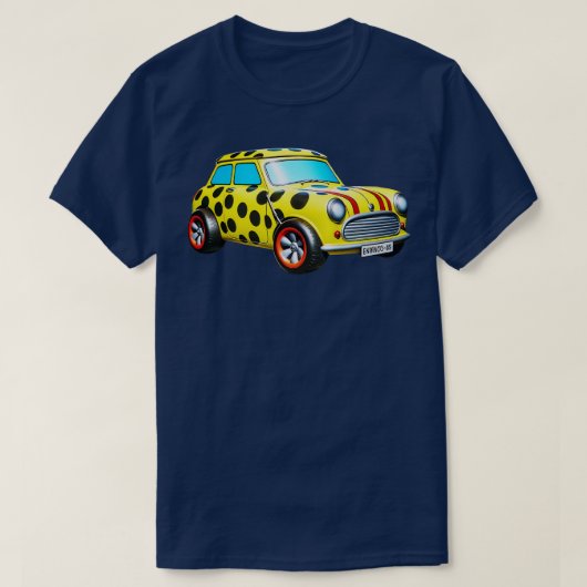 T-shirt Retro Mini Cooper Whimsical PolkaDotée Véhicule Il (Design devant)