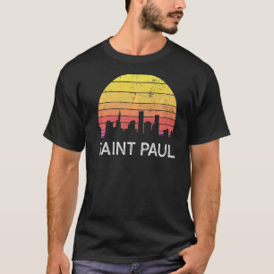 T-shirt Retro Minnesota Saint Paul Skyline Vintage Urban B