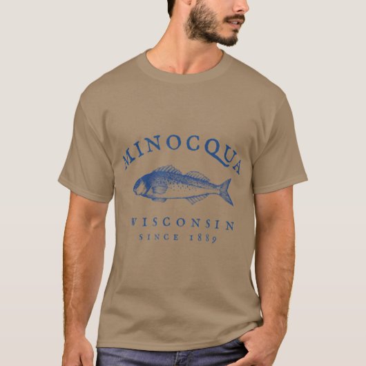 T-shirt Retro Minocqua Wisconsin Fishing (Devant)