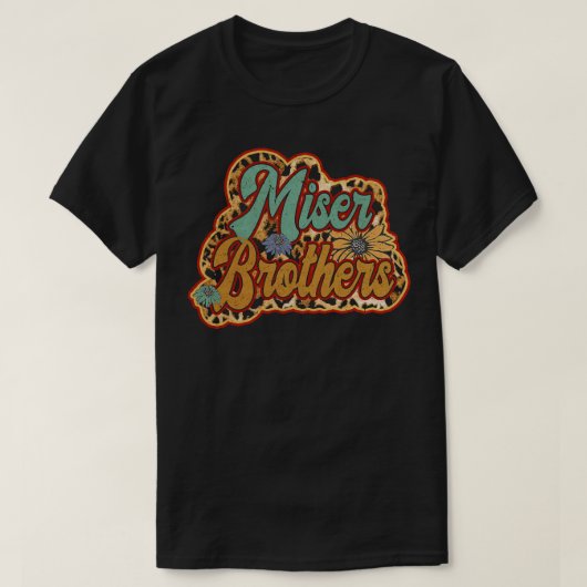 T-shirt Retro Miser Dons Nom Frères Fleurs Personaliz (Design devant)