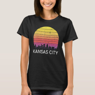 T-shirt Rétro Missourii Kansas City Skyline Vintage Urban