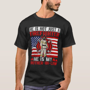 T-shirt Retro Mon Beau-Frère Est Un Feu De Feu Drapeau Amé