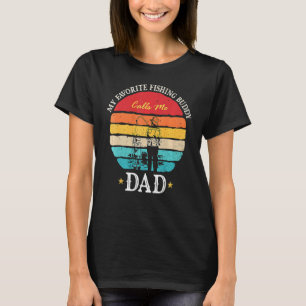 T-shirt Rétro Mon Époux De Pêche Préféré M'Appelle Papa Vi