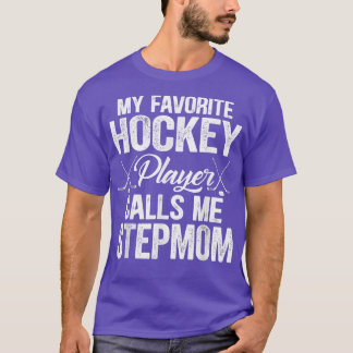 T-shirt Retro Mon Joueur De Hockey Favori M'Appelle Stepma