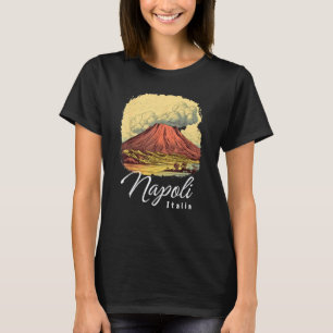T-shirt Rétro Mont Vésuve Naples Italia Naples Italie Na
