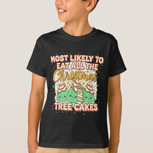 T-shirt Retro Most Likely To Eat All The Christmas Tree Ca (Devant)