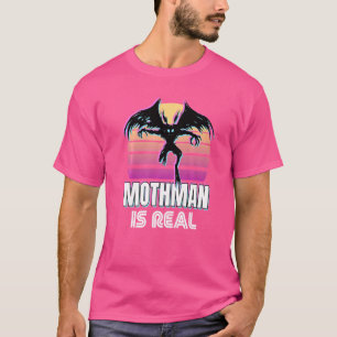 T-shirt Retro Mothman 80s Cryptid Sunset