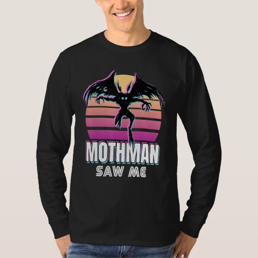 T-shirt Retro Mothman 80s Cryptid Sunset (Devant)