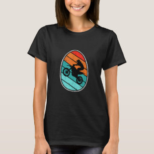 T-shirt Retro Motocross Dirt Vélo Bunny Egg Joyeux Pâques 