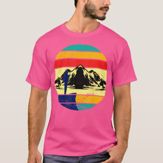 T-shirt Retro Mountain Randonnée Randonneur extérieur Hobb