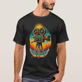 T-shirt Retro Movie Camera Vintage Film Art Cinephile Styl