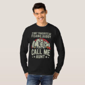 T-shirt Retro My Favorite Fishing Buddy Call Me Aunt Fishi (Devant entier)