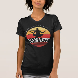 T-shirt Retro Namaste, pose de yoga