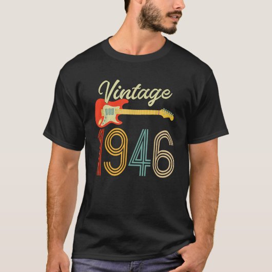 T-shirt Rétro Né en 1946 Classic Fabriqué en 1946 1946 Hom (Devant)