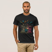 T-shirt Retro Neon Drummer (Devant entier)