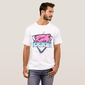 T-shirt Rétro Neon Rally Rocket Design (Devant entier)