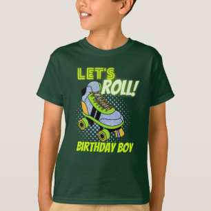T-shirt Retro Neon Roller Patins Lets Roll Anniversaire Ga