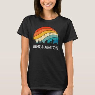 T-shirt Retro New York Binghamton Skyline Vintage Urban Sk