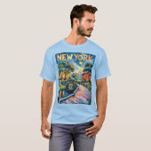 T-shirt Retro New York Central Park Van Gogh (Devant entier)
