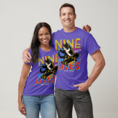 T-shirt Retro Nine Lives Skate Co Funny Skateboarding Cat (Unisexe)