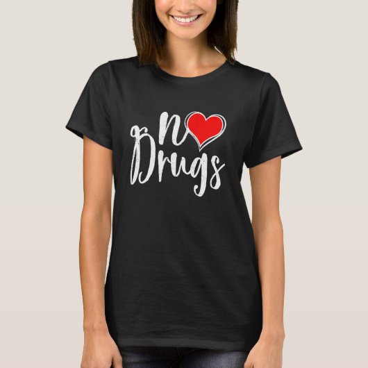 T-shirt Retro No Drug Awareness Mois Hiv Aids Sensibilisat (Devant)