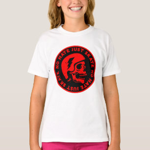 T-shirt Retro no Hate Just Skull
