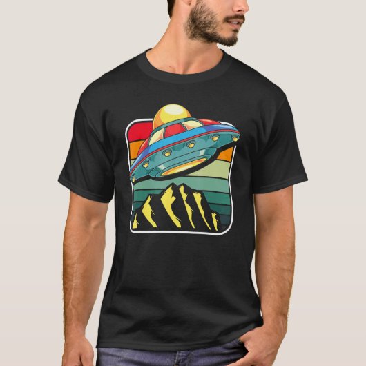 T-shirt Retro Non Identifié Flying Object Alien Believer S (Devant)