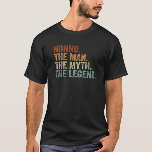 T-shirt Retro Nonno The Man Myth Legend Daddy Grandpa Fath (Devant)