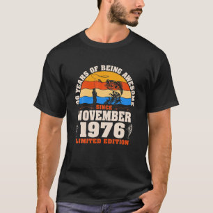 T-shirt Rétro Novembre 1976 46 Ans Amoureux De Pêche 46E