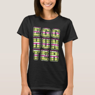 T-shirt Retro Oeuf Hun Vert rose rayures Chasseur d'Oeufs