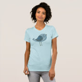 T-shirt Rétro oiseau bleu (Devant entier)