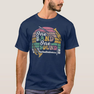 T-shirt Retro One Band One Sound Marching Band Gift Senior