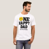 T-shirt Retro One Happy Smile Face Dad Birthday (Devant entier)