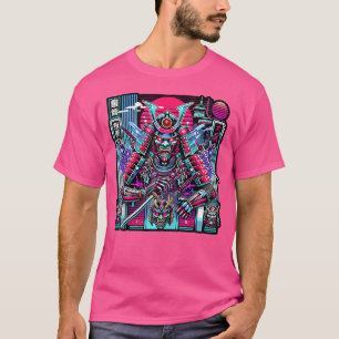 T-shirt Rétro Oni Cyberpunk Samurai Arts Pour Bushido Warr