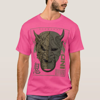 T-shirt Rétro Oni Cyberpunk Samurai Arts Pour Bushido Warr