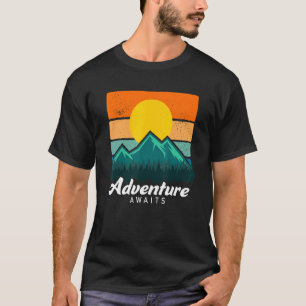 T-shirt Retro Outdoor Adventure Attend Trekking Randonnées