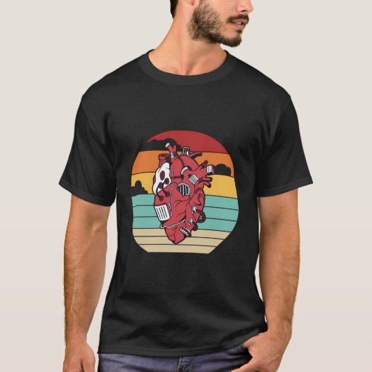 T-shirt Retro Pacemakers Catheter Transplant Open Heart Su (Devant)