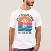 T-shirt Retro Pacific Coast Surfboard (Devant)