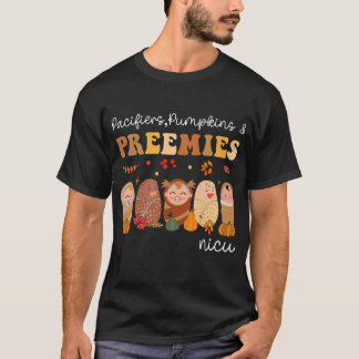 T-shirt Retro Pacifiers Pumpkins Preemies NICU Nurse Fall