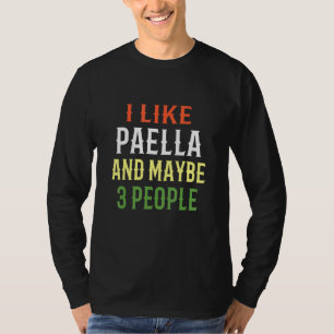 T-shirt Retro Paella J'Aime La Paella Et Peut-Être 3 Perso