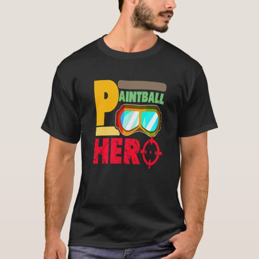 T-shirt Retro Paintball Hero Cool Baller Présente (Devant)