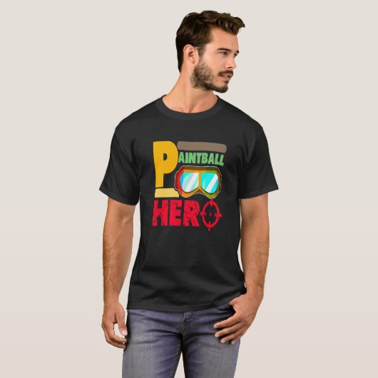 T-shirt Retro Paintball Hero Cool Baller Présente (Devant entier)