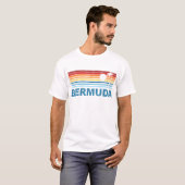 T-shirt Rétro palmier Bermudes (Devant entier)