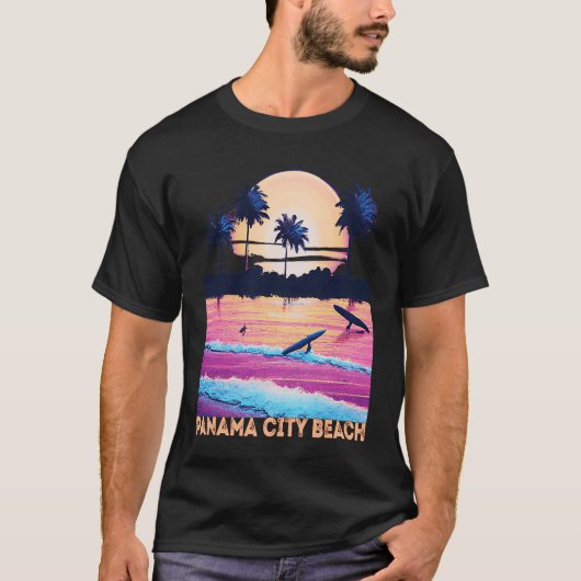 T-shirt Retro Panama City Beach Floride Surf souvenir (Devant)