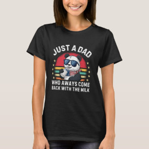 T-shirt Retro Panda Juste Un Père Qui Est Toujours Revenu