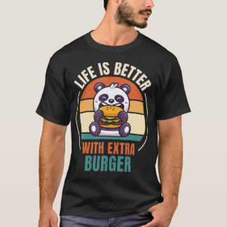 T-shirt Retro Panda La Vie Rétro Est Meilleure Avec Un Bur