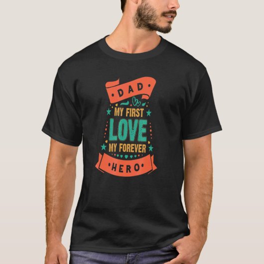 T-shirt Retro Papa Aime Plaisanteries Papa Mon 1er Aime Mo (Devant)