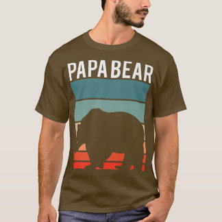 T-shirt Retro Papa Bear Randonnée Camping Lover Nouveau Pa