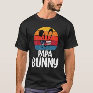 T-shirt Retro Papa Bunny, Happy Pâques Daddy Bunny Matchin