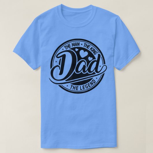 T-shirt Retro Papa L'Homme Le Roi La Légende Papa Fathers (Design devant)